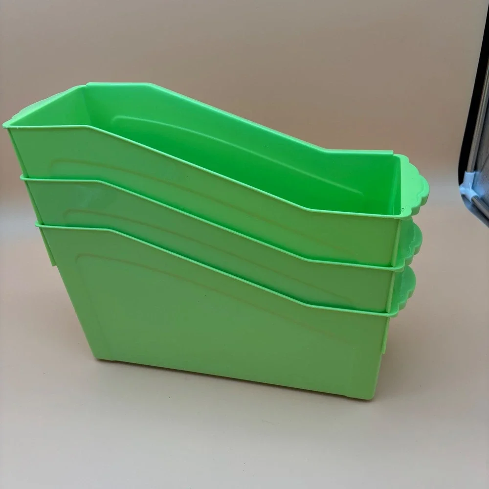 Up & Up Book Bins Set of 3 Lime Green Plastic Storage Organizers Target Bin